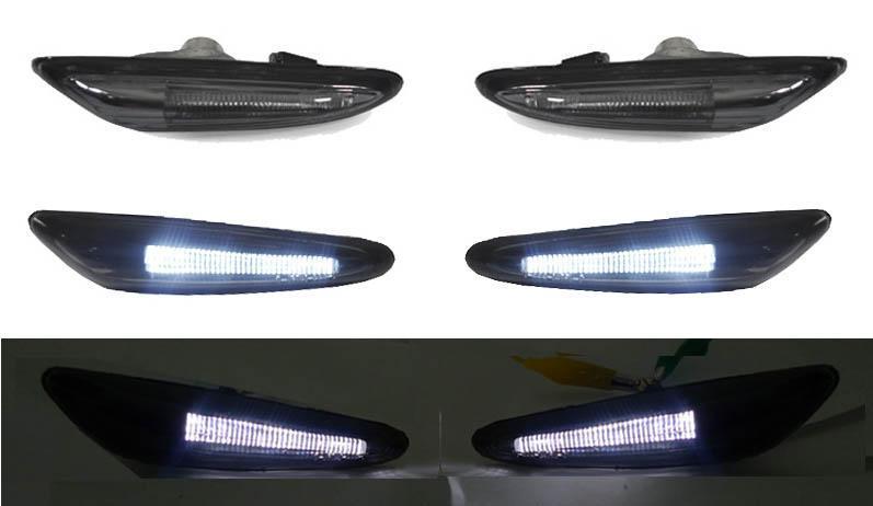 2002-2005 Bmw E46 4d/5d Depo White Led Light Bar Smoke Side Marker