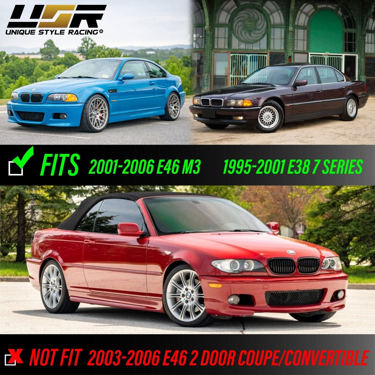 1995-2001 BMW E38 7 Series & E46 M3 Crystal Smoke Side Marker Lights