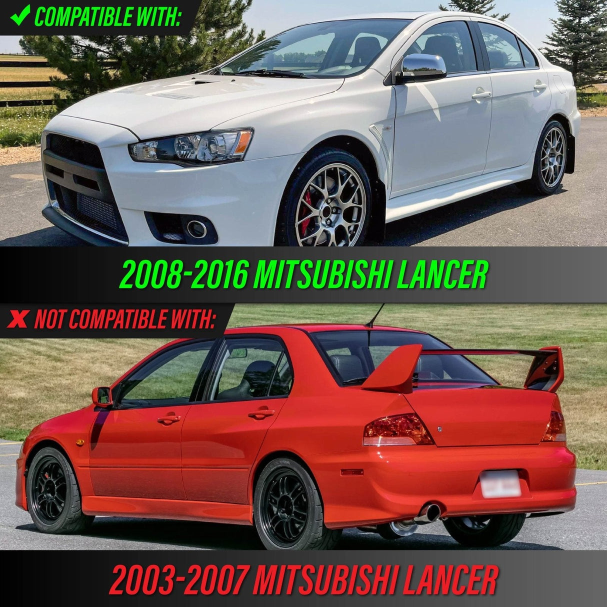 2008-2016 Mitsubishi Lancer Smoke Amber LED Side Marker Lights