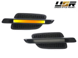 2008-2009 Pontiac G8 Matte Black Fender Smoke Light Bar Amber Led Side Marker Light