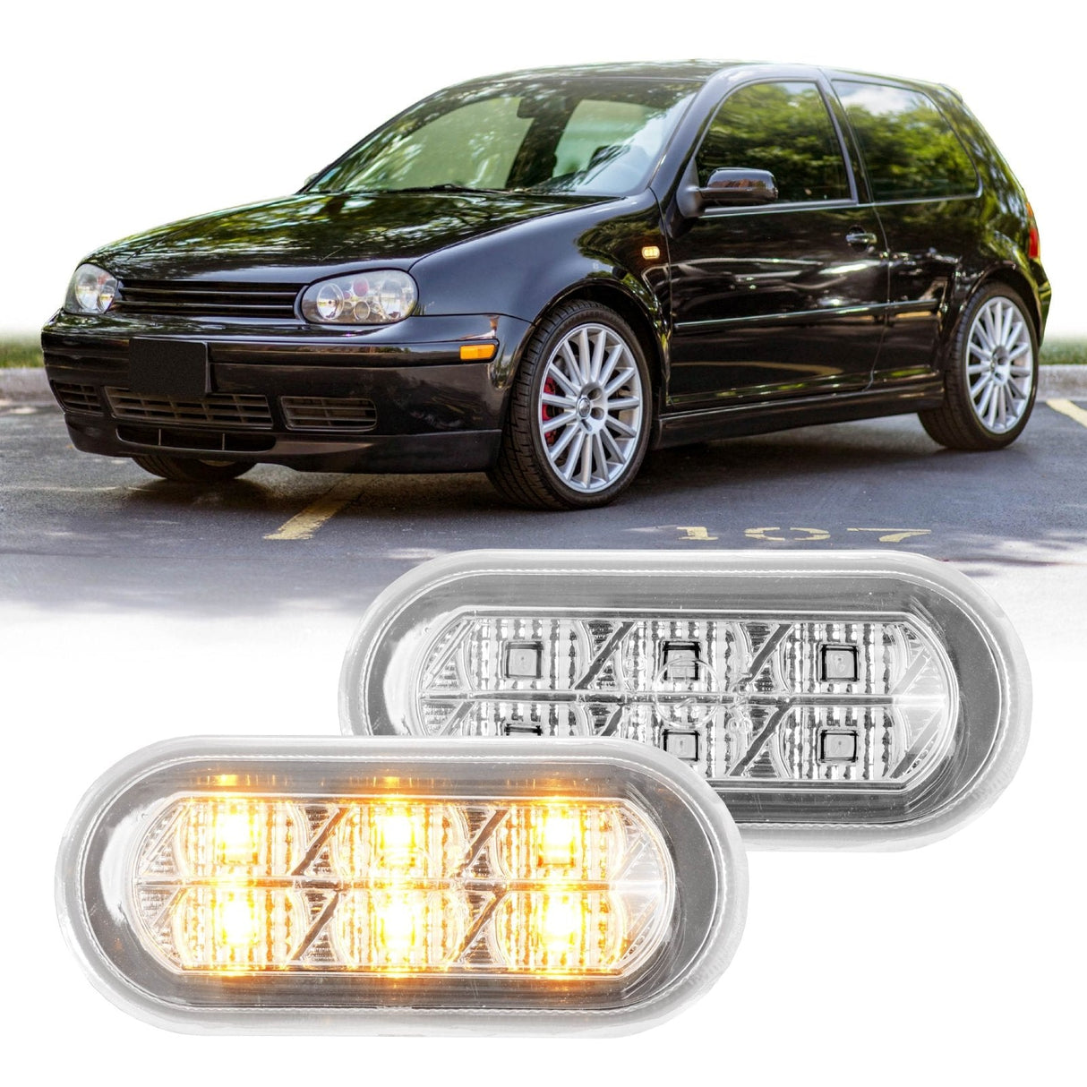 Volkswagen Golf GTI Jetta Passat Clear Amber LED Side Marker Lights