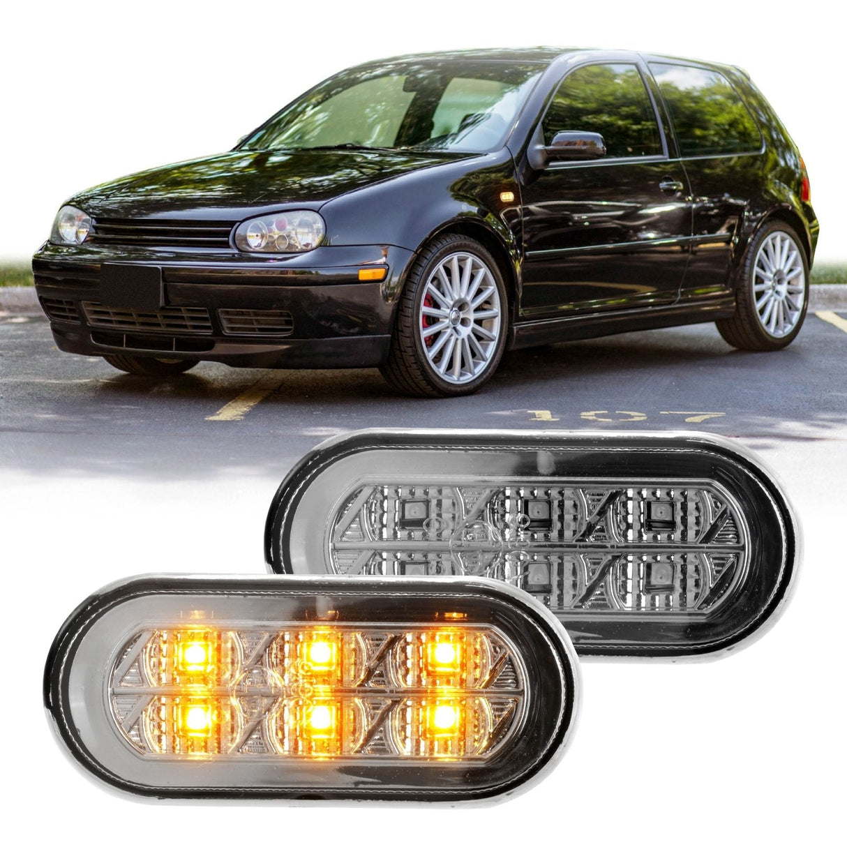 Volkswagen Golf GTI Jetta Passat Smoke Amber LED Side Marker Lights
