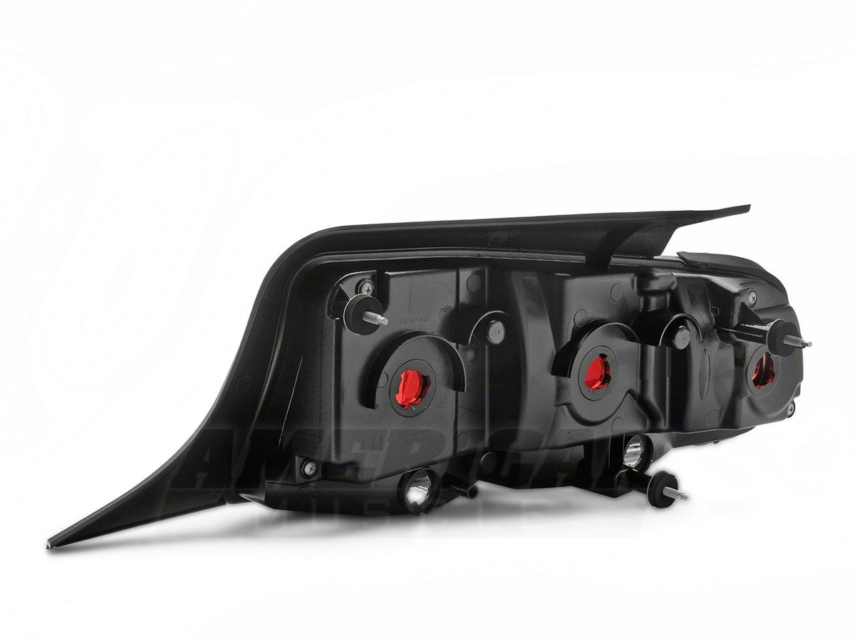 Raxiom Aero Tail Lights; Black Housing; Smoked Lens (10-12 Mustang)