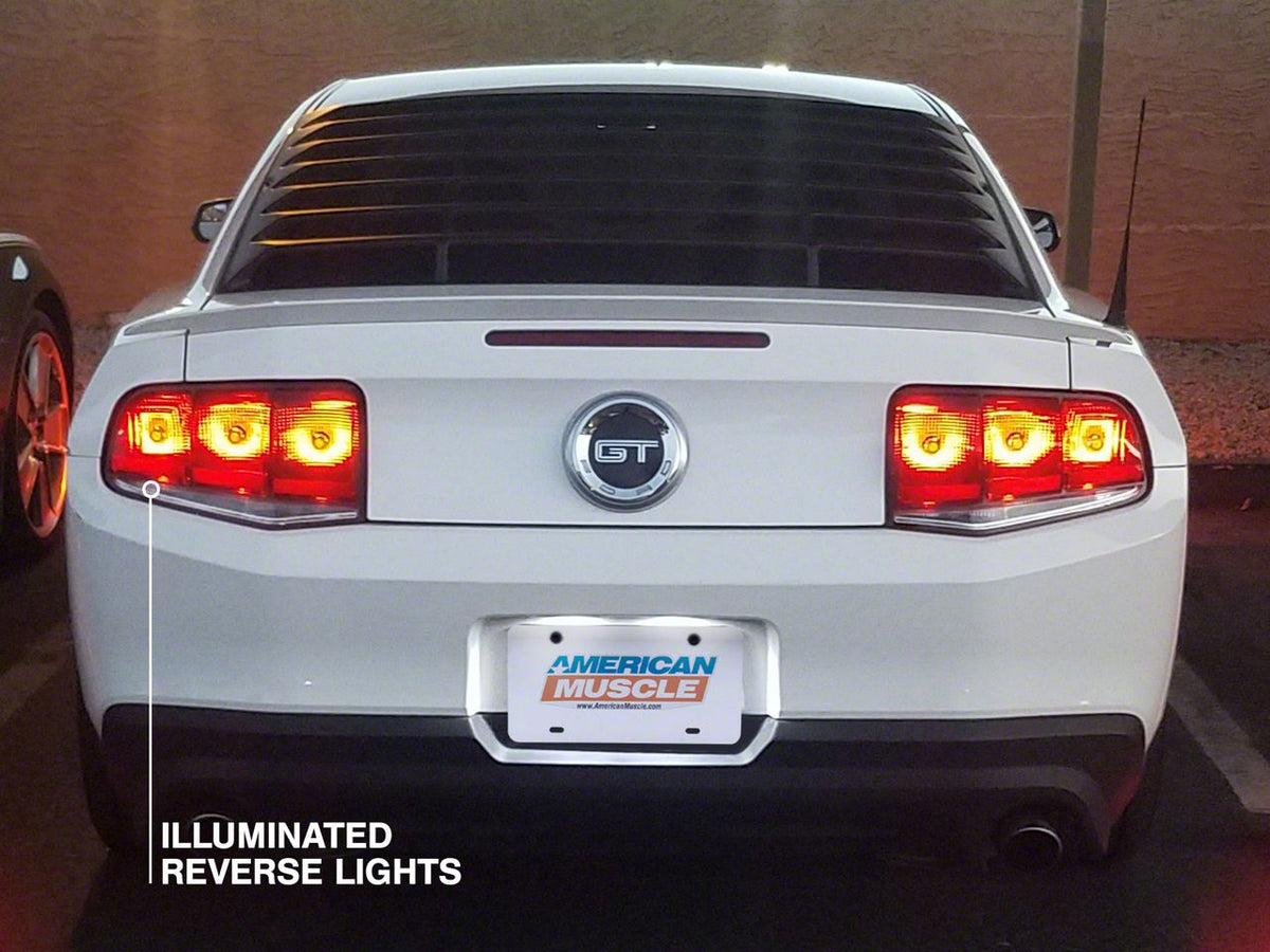 Raxiom Aero Tail Lights; Black Housing; Smoked Lens (10-12 Mustang)