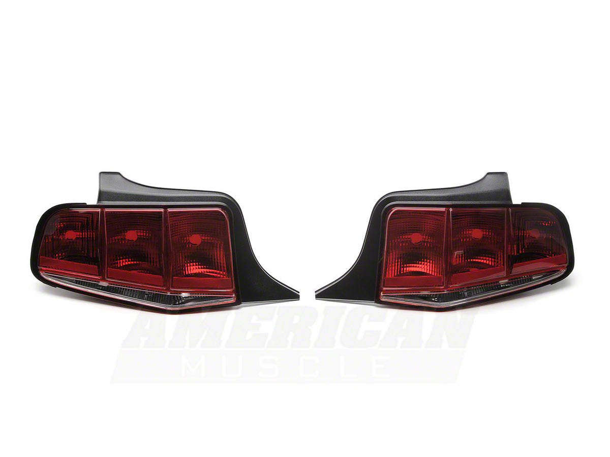 Raxiom Aero Tail Lights; Black Housing; Smoked Lens (10-12 Mustang)