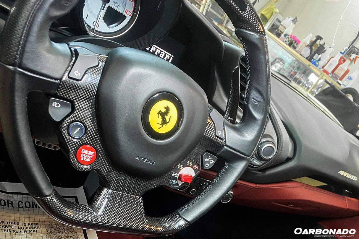 2015-2026 Ferrari Dry Carbon Fiber Paddle Shifters Carbonado (OE) | Fits F8, 488, Pista, 812, GTC4Lusso