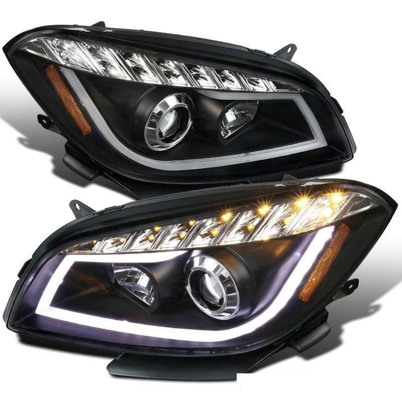 Spec-D Projector Headlights Chevy Malibu LS/LT/LTZ (08-12) Halo LED - Black/Chrome
