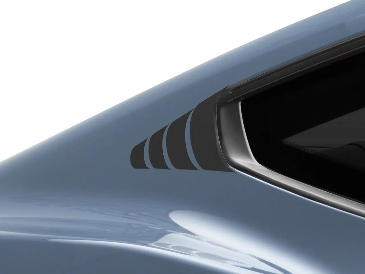 SpeedForm Quarter Window Accent Decals; Matte Black (24-26 Mustang Fastback)
