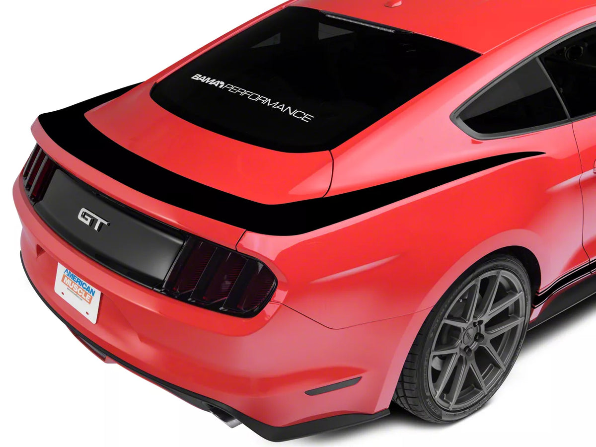 SpeedForm Upper Rear Surround Decal; Gloss Black (24-26 Mustang)