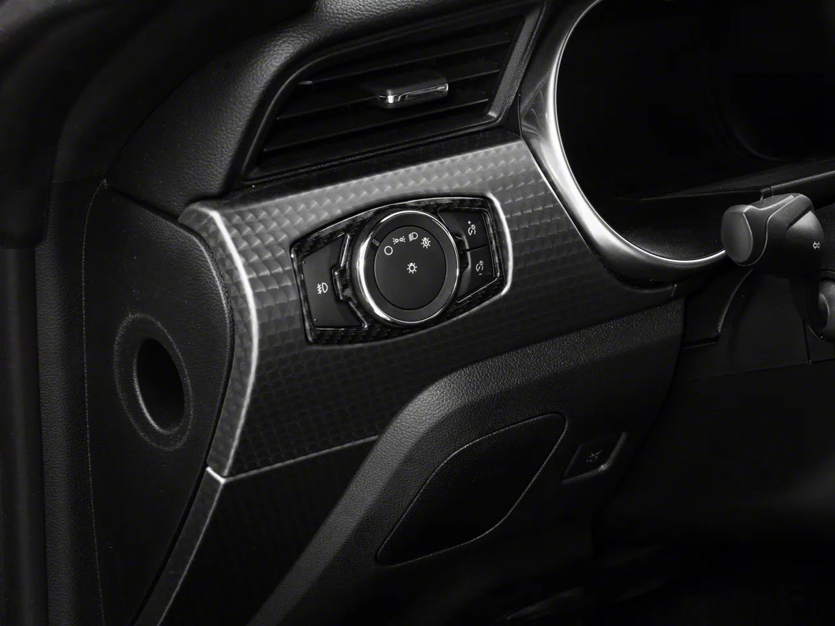 Speedform Headlight Switch Trim; Carbon Fiber Style (15-23 Mustang)