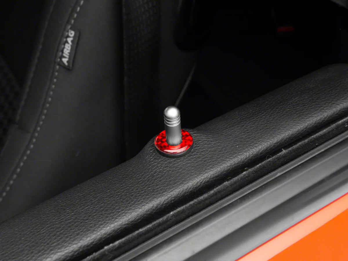 SpeedForm Door Lock Trim; Red Carbon (15-23 Challenger)