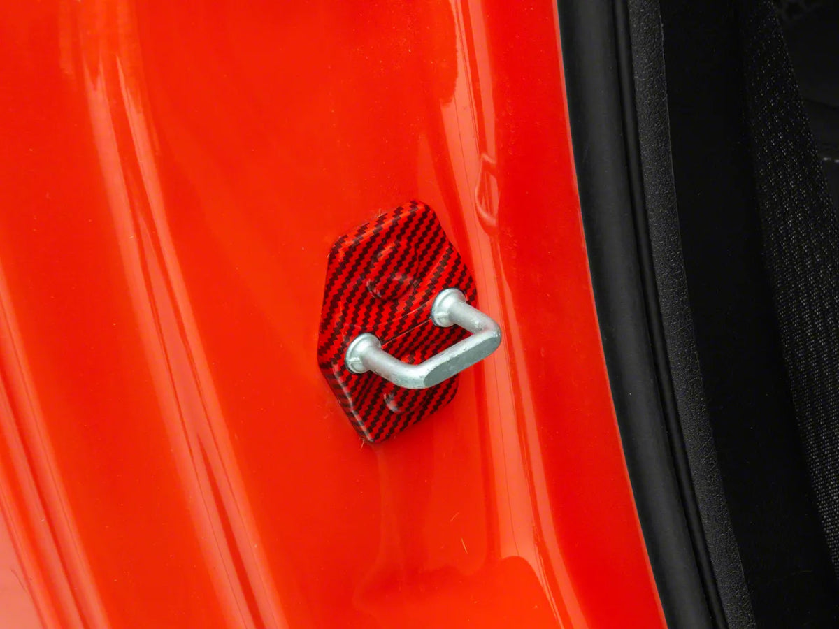 SpeedForm Door Striker Trim; Red Carbon (15-23 Challenger)