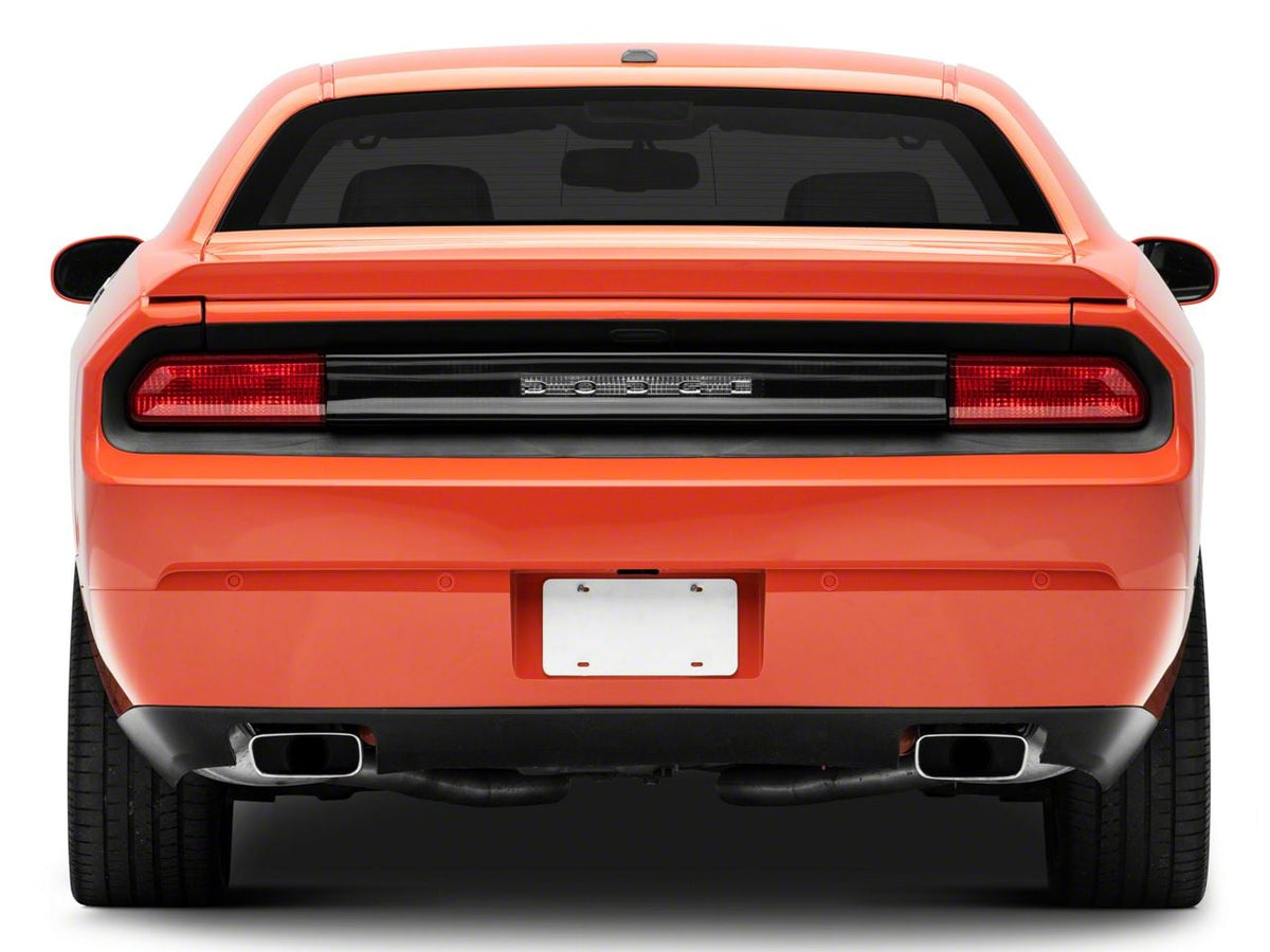 SpeedForm Rear Center Tail Light Cover with Emblem Opening; Smoked (08-14 Challenger)