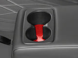 SpeedForm Rear Cup Holder Trim; Red Carbon (21-25 Mustang Mach-E)
