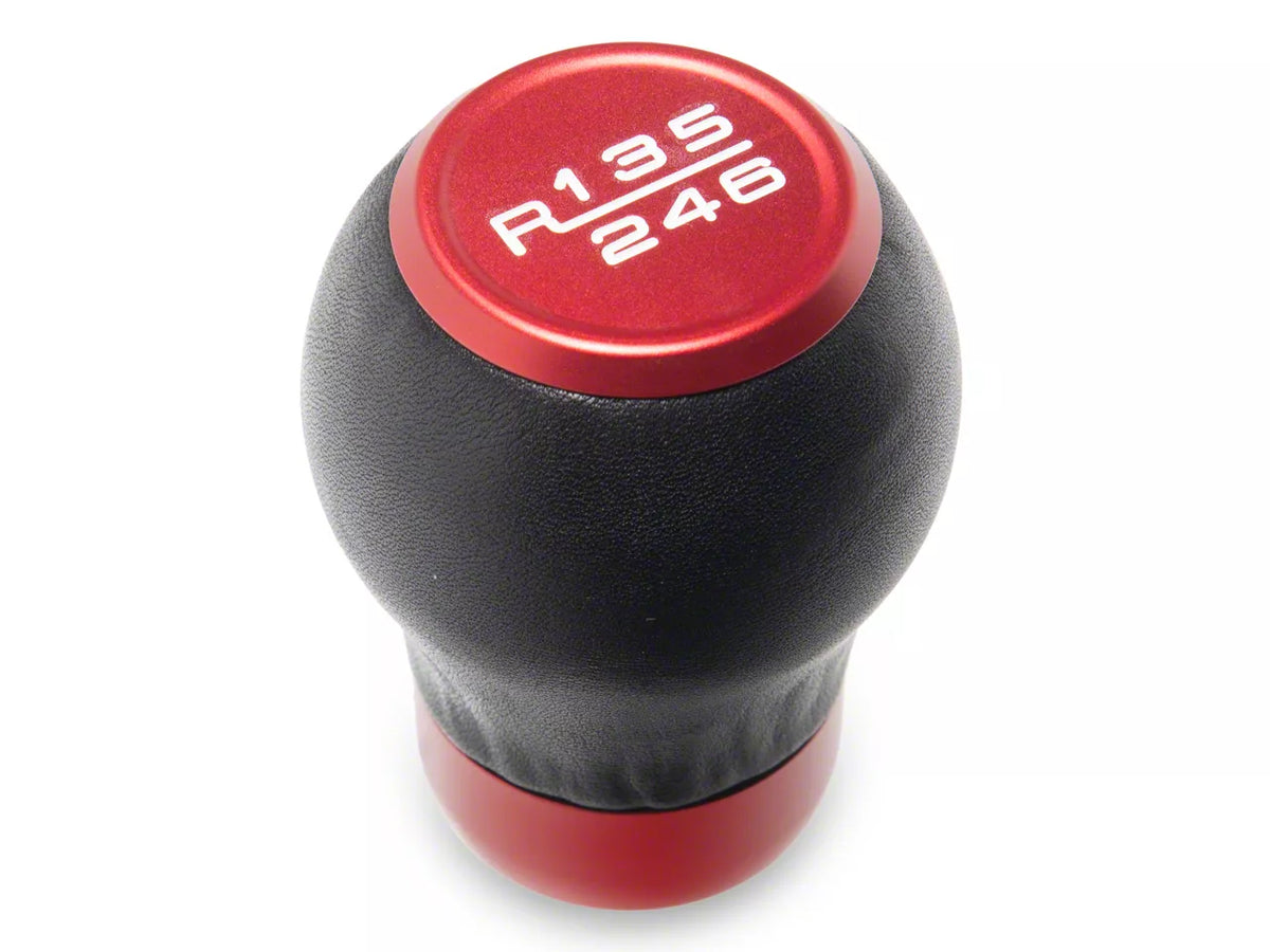 Speedform 6-Speed Leather Shift Knob; Red (24-26 Mustang Gt, Dark Horse)