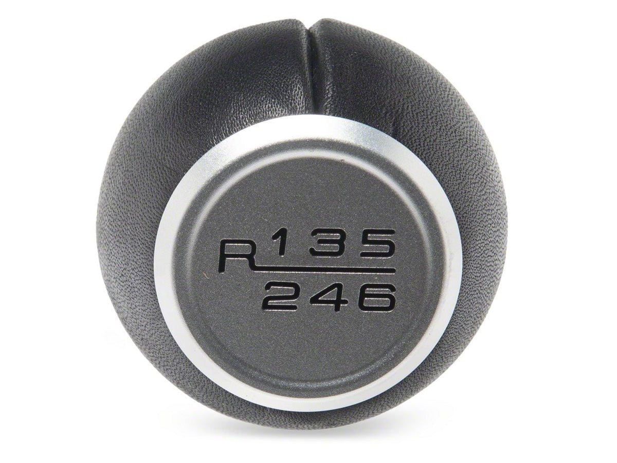 Speedform 6-Speed Leather Shift Knob; Silver (24-26 Mustang Gt, Dark Horse)