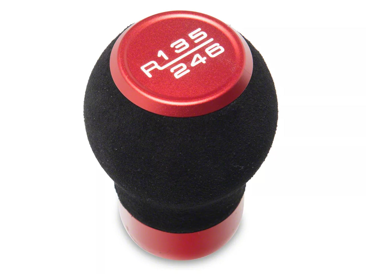 Speedform 6-Speed Suede Shift Knob; Red (24-26 Mustang Gt, Dark Horse)