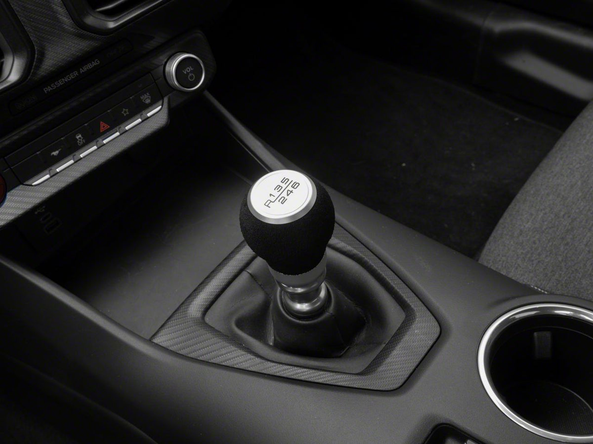 Speedform 6-Speed Suede Shift Knob; Silver (24-26 Mustang Gt, Dark Horse)