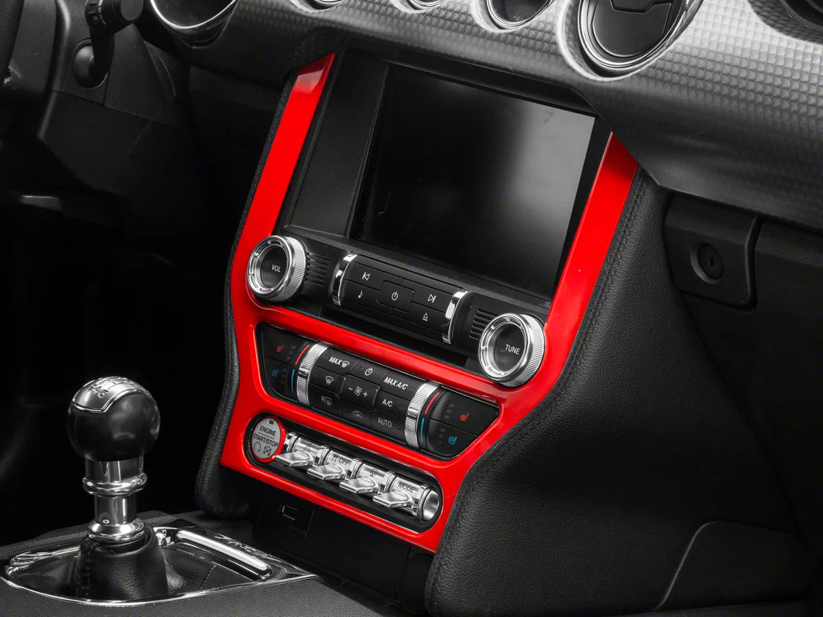 Speedform Center Console Cup Holder Trim; Red (15-23 Mustang)