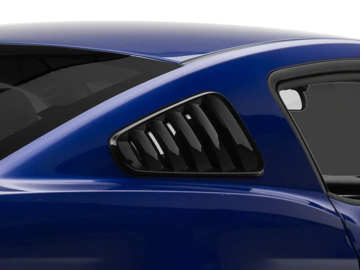 Speedform Classic Quarter Window Louvers; Gloss Black (10-14 Mustang Coupe)