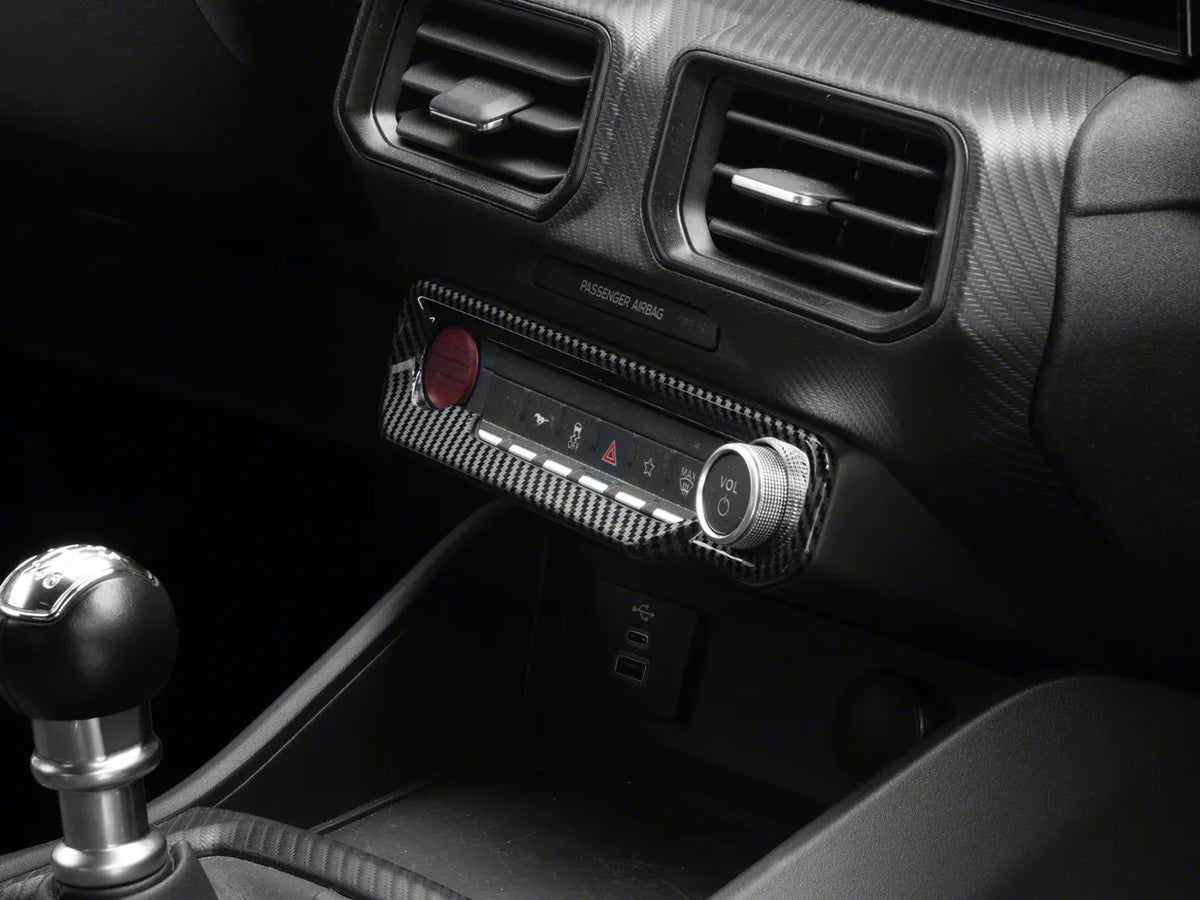 Speedform Dashboard Switch Panel Trim; Carbon Appearance (24-26 Mustang)