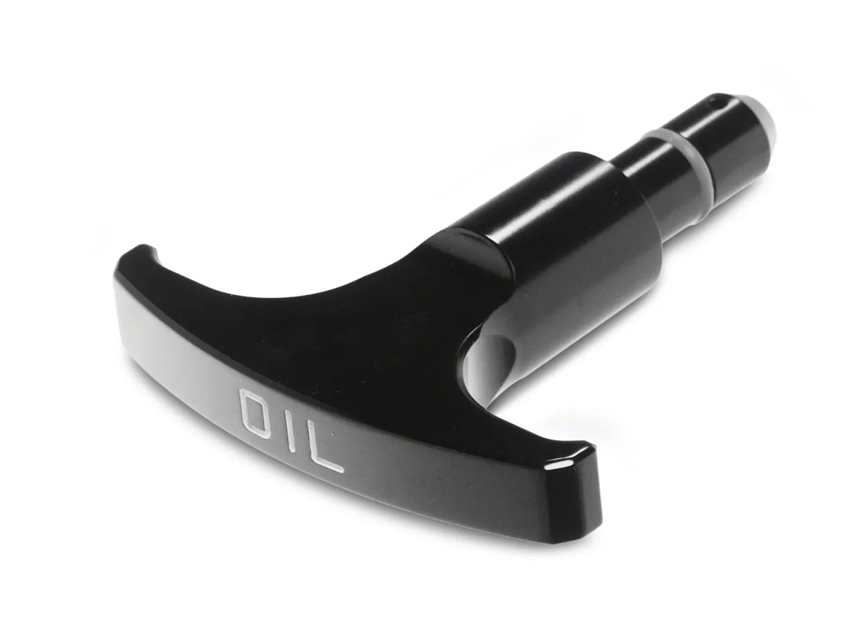 SpeedForm Modern Billet Oil Dipstick Handle; Black (05-23 Mustang GT)