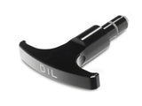 SpeedForm Modern Billet Oil Dipstick Handle; Black (05-23 Mustang GT)
