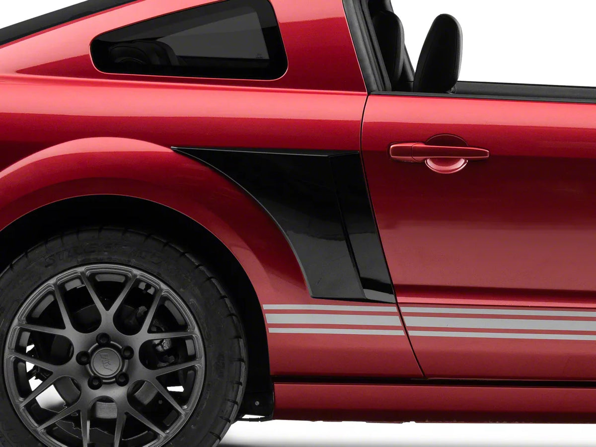 SpeedForm Side Scoops; Gloss Black (05-09 Mustang)