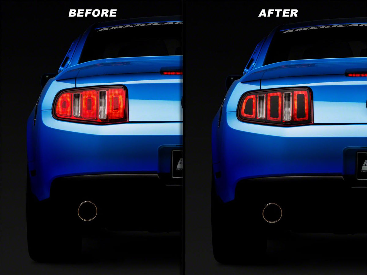 SEC10 Tail Light Conversion Decal Kit; Matte Black (10-12 Mustang)