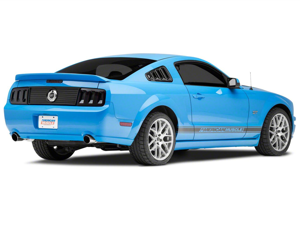 SpeedForm Quarter Window Louvers; Gloss Black (05-09 Mustang Coupe)