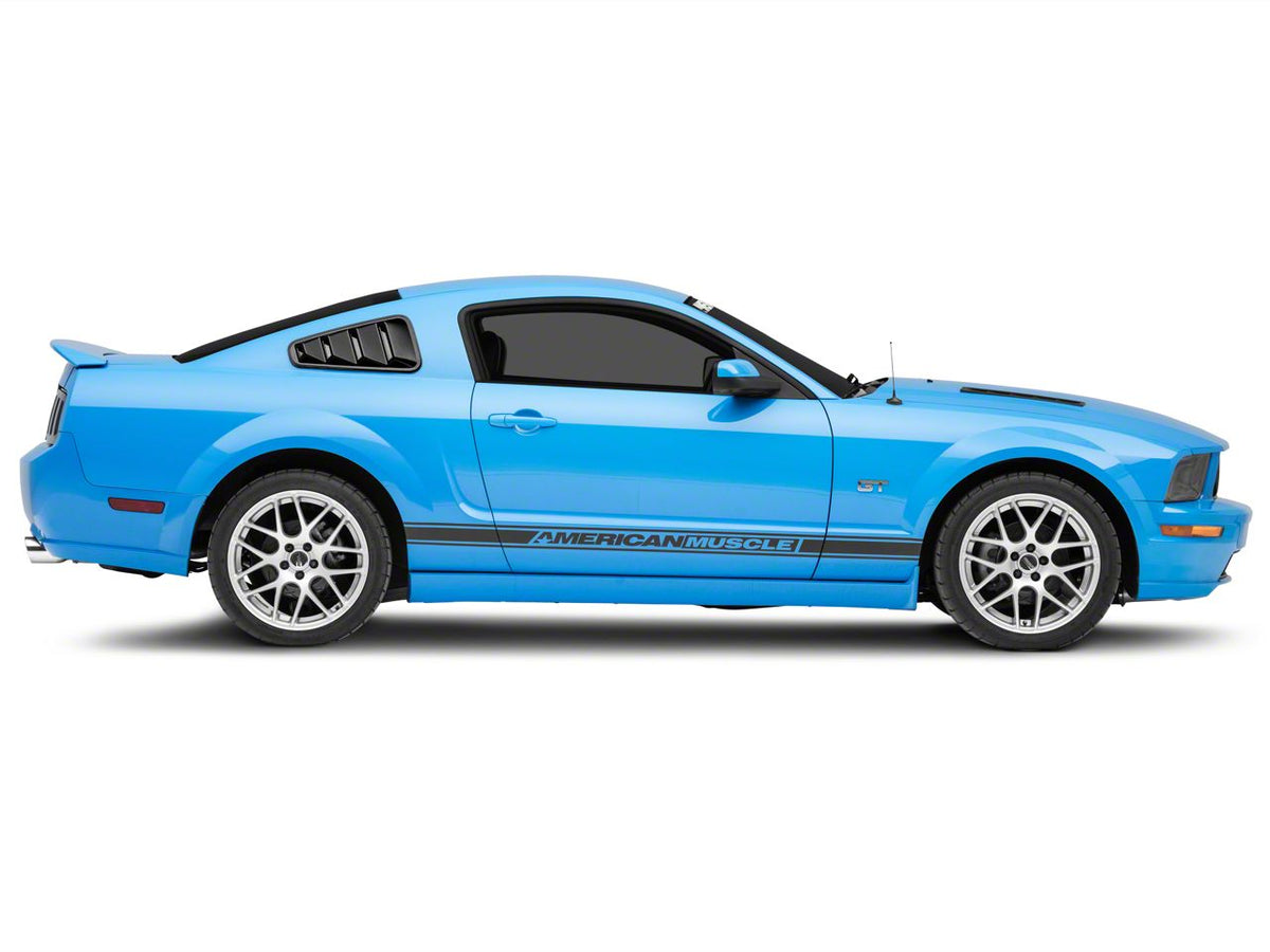 SpeedForm Quarter Window Louvers; Gloss Black (05-09 Mustang Coupe)