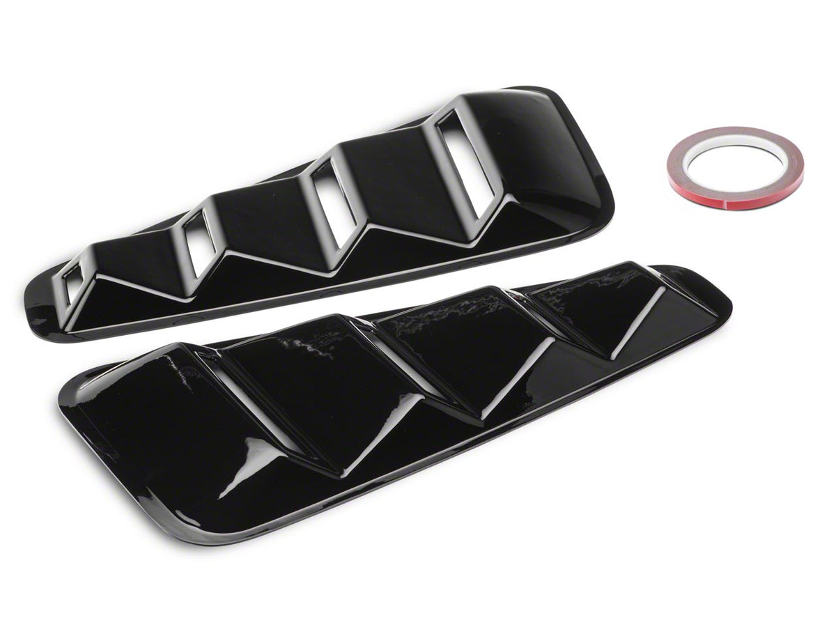 SpeedForm Quarter Window Louvers; Gloss Black (05-09 Mustang Coupe)