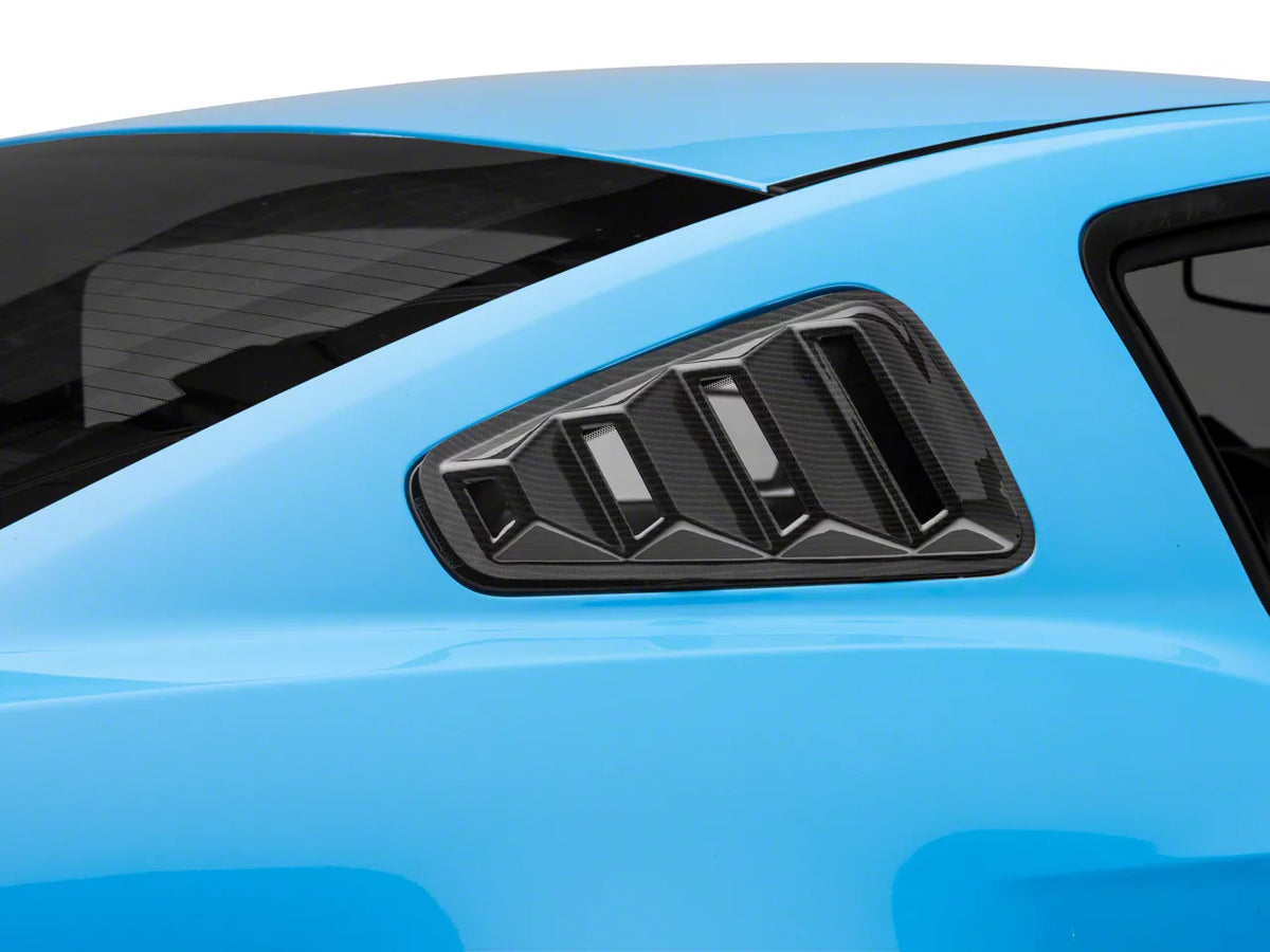Speedform Quarter Window Louvers; Carbon Fiber Appearance (10-14 Mustang Coupe)