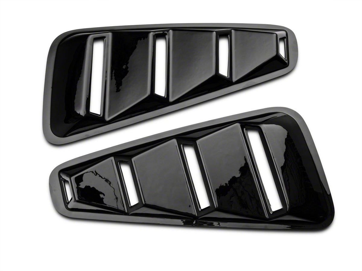 Speedform Quarter Window Louvers; Gloss Black (10-14 Mustang Coupe)