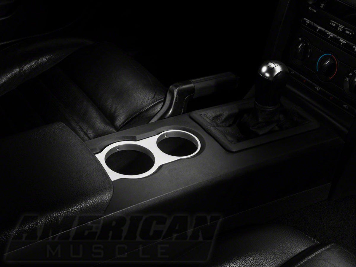 Speedform Modern Billet Cup Holder Bezel; Satin (05-09 Mustang)