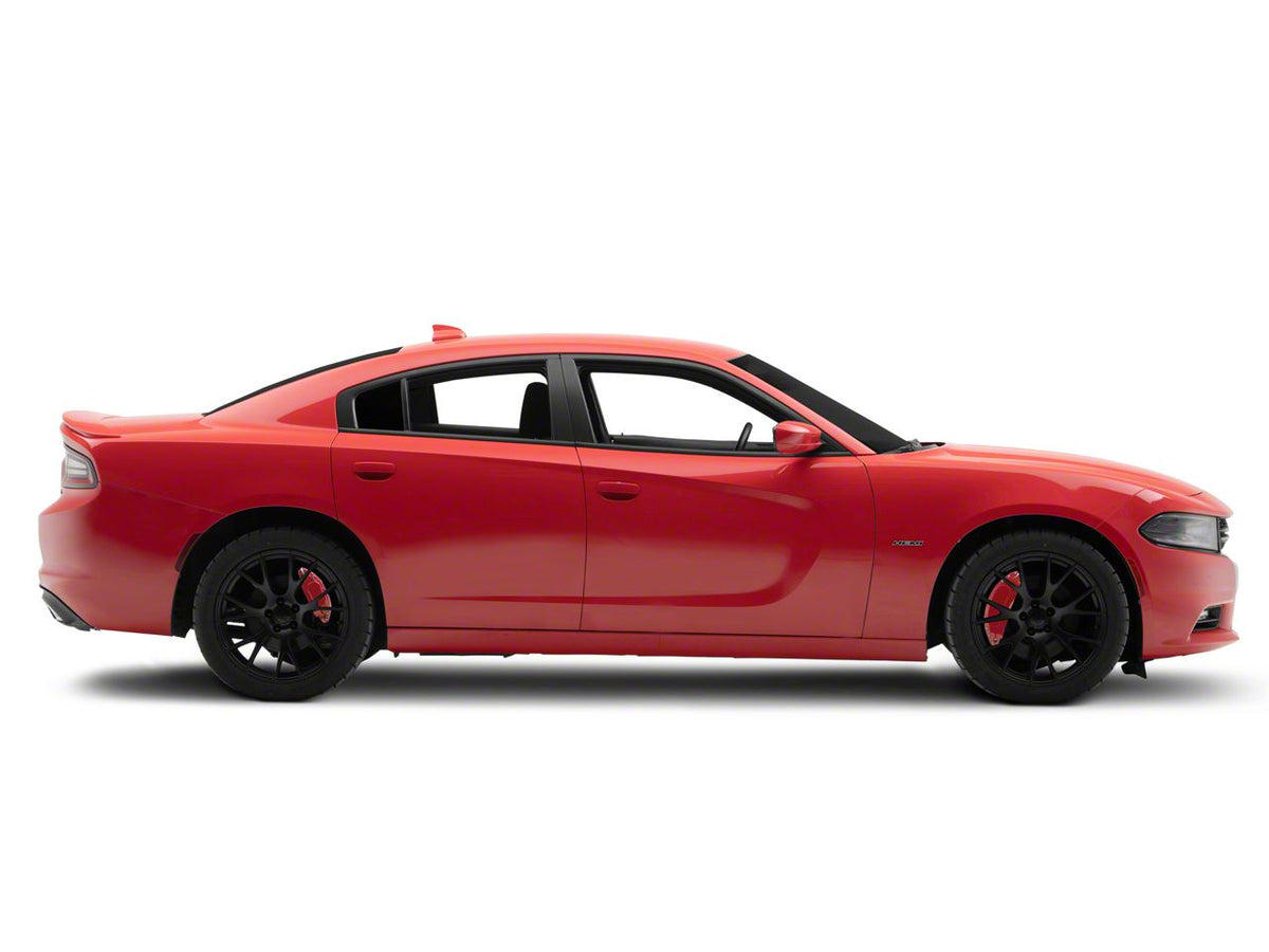 SR Performance Brake Caliper Covers; Red; Front and Rear (11-23 Charger R/T & SXT w/ Dual Piston Front Calipers; 15-17 AWD Charger SE w/ Dual Piston Front Calipers; 18-23 Charger Daytona, GT w/ Dual Piston Front Calipers)