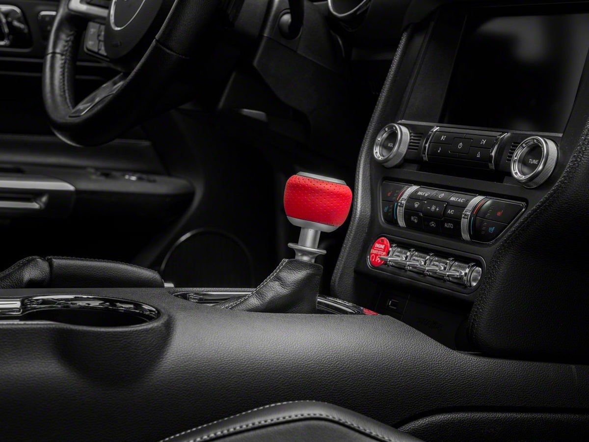 Sr Performance Automatic Shifter Handle; Red Leather (15-25 Mustang, Excluding Gt500)