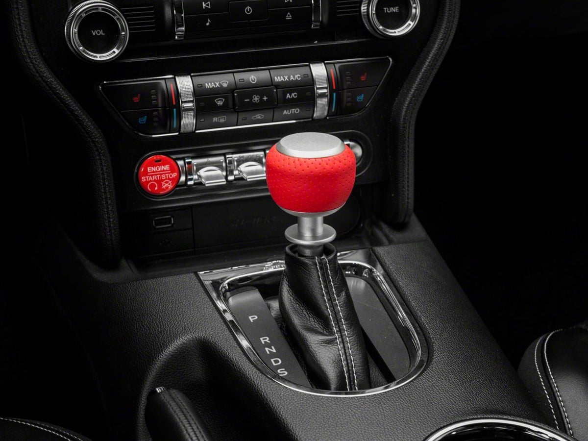Sr Performance Automatic Shifter Handle; Red Leather (15-25 Mustang, Excluding Gt500)