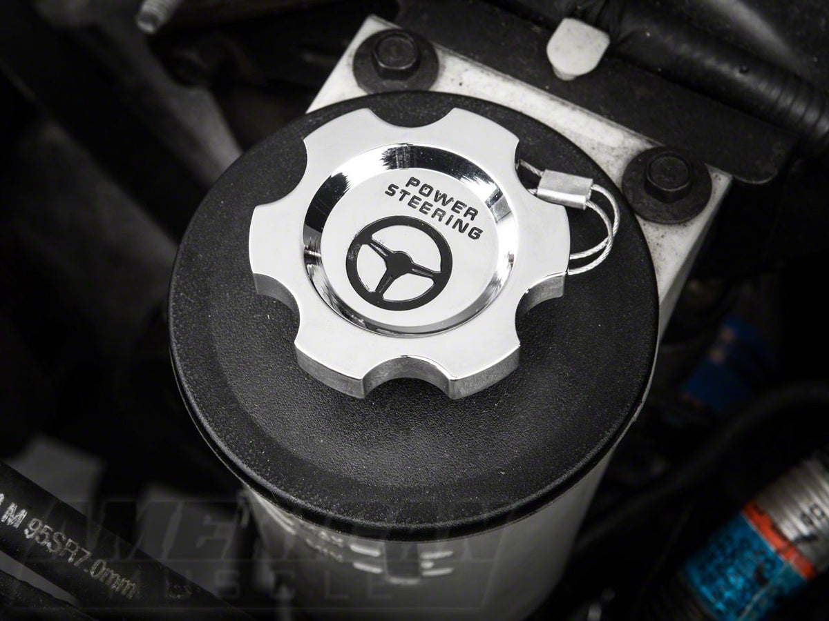 SpeedForm Modern Billet Power Steering Cap; Chrome (96-04 V8 Mustang)