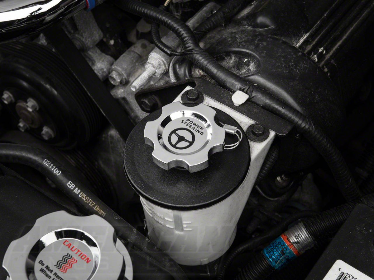 SpeedForm Modern Billet Power Steering Cap; Chrome (96-04 V8 Mustang)