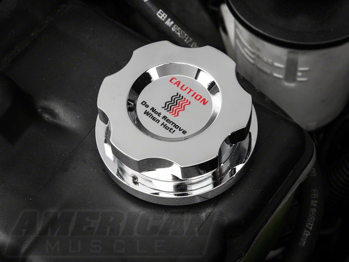 SpeedForm Modern Billet Radiator Cap Cover; Chrome (96-04 Mustang GT, Cobra)