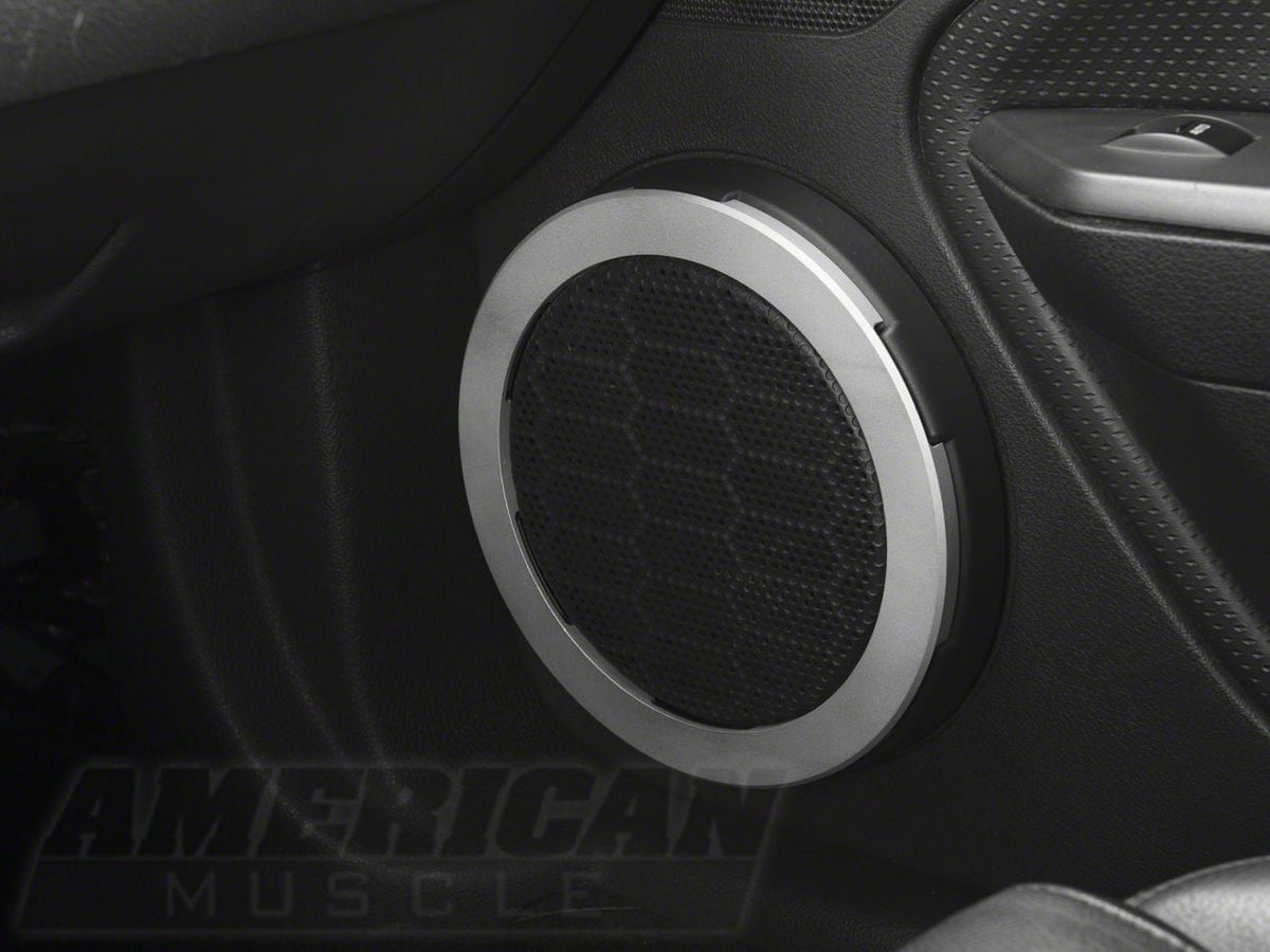 SpeedForm Modern Billet Speaker Trim Rings; Satin (05-09 Mustang)