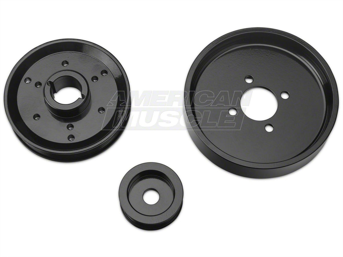 SR Performance Underdrive Pulleys; Black (Late 01-04 Mustang GT)