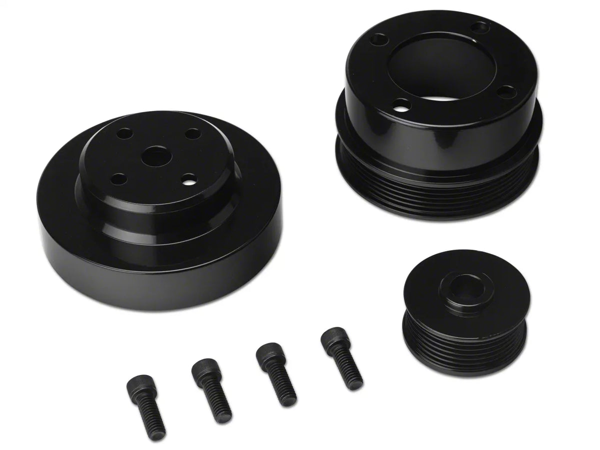 Sr Performance Underdrive Pulleys; Black Aluminum (86-93 5.0l Mustang)