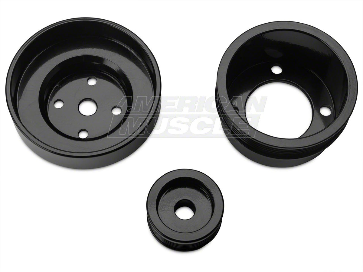 Sr Performance Underdrive Pulleys; Black Aluminum (86-93 5.0l Mustang)