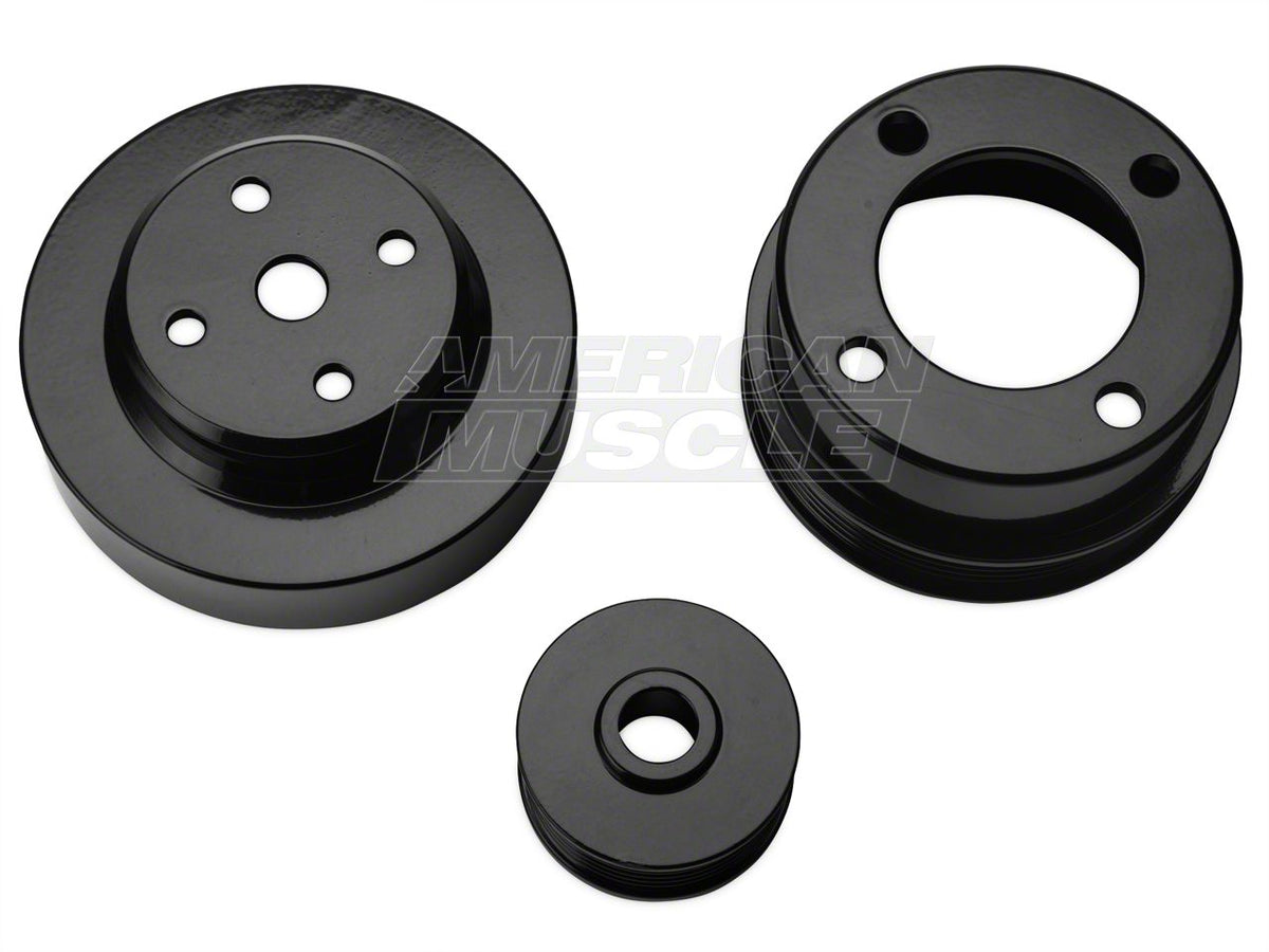 Sr Performance Underdrive Pulleys; Black Aluminum (86-93 5.0l Mustang)