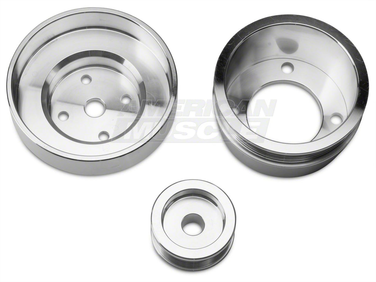 Sr Performance Underdrive Pulleys; Polished (86-93 5.0l Mustang)