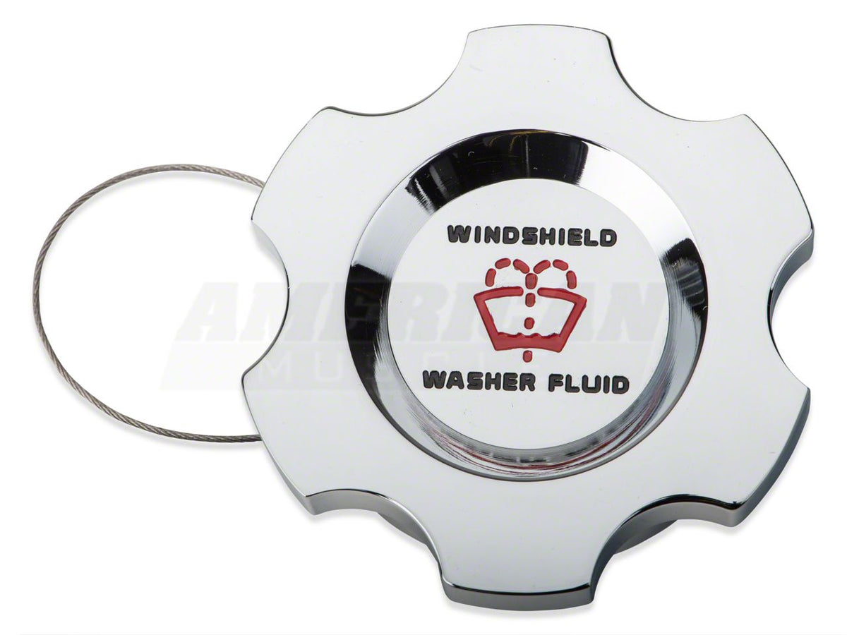SpeedForm Modern Billet Washer Fluid Cap; Chrome (05-09 Mustang)