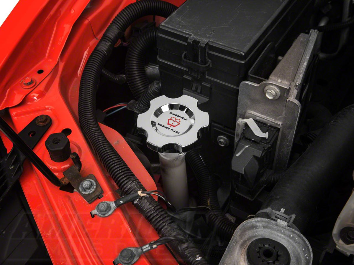 SpeedForm Modern Billet Washer Fluid Cap; Chrome (05-09 Mustang)
