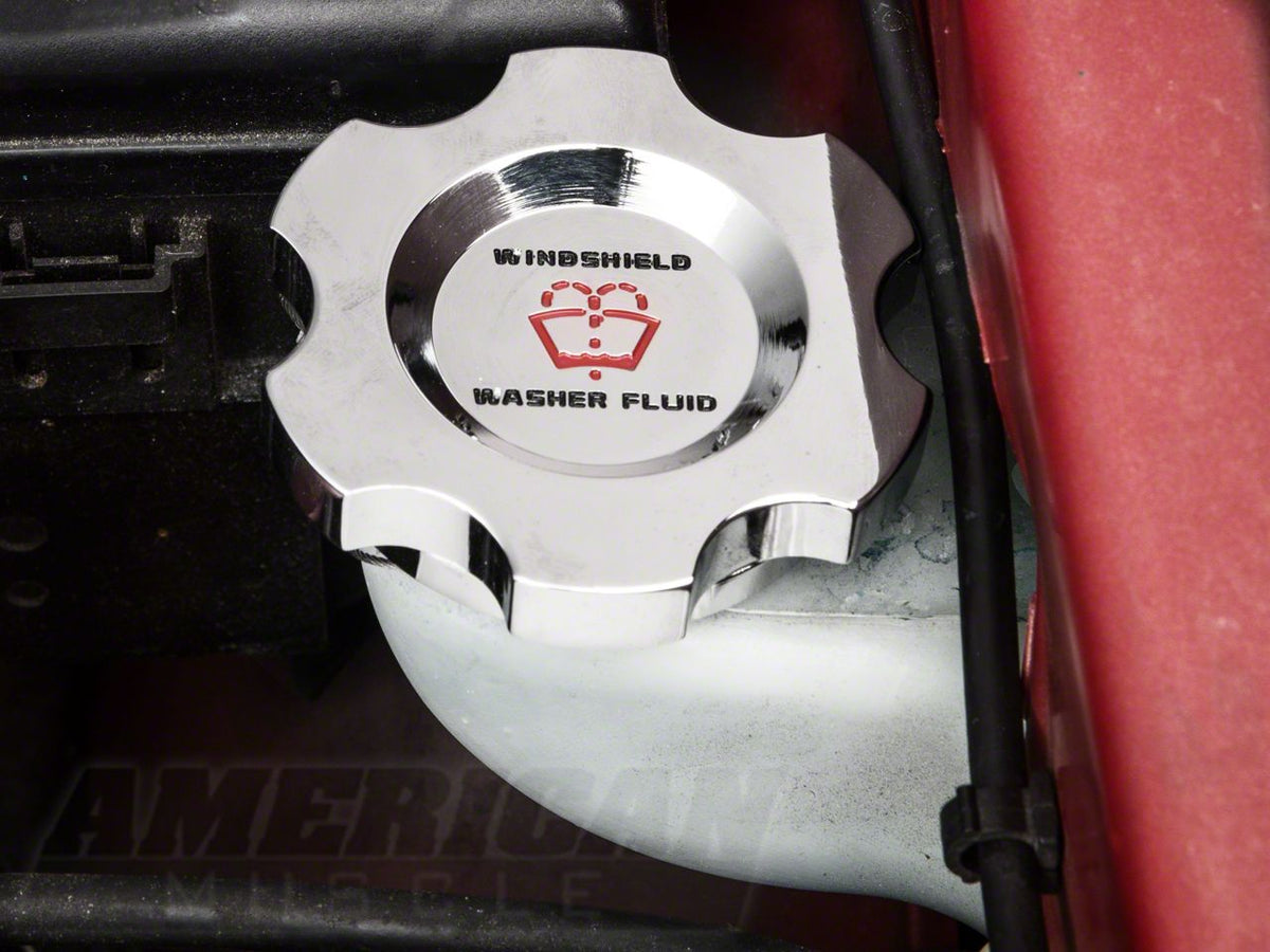 SpeedForm Modern Billet Washer Fluid Cap; Chrome (96-04 Mustang)